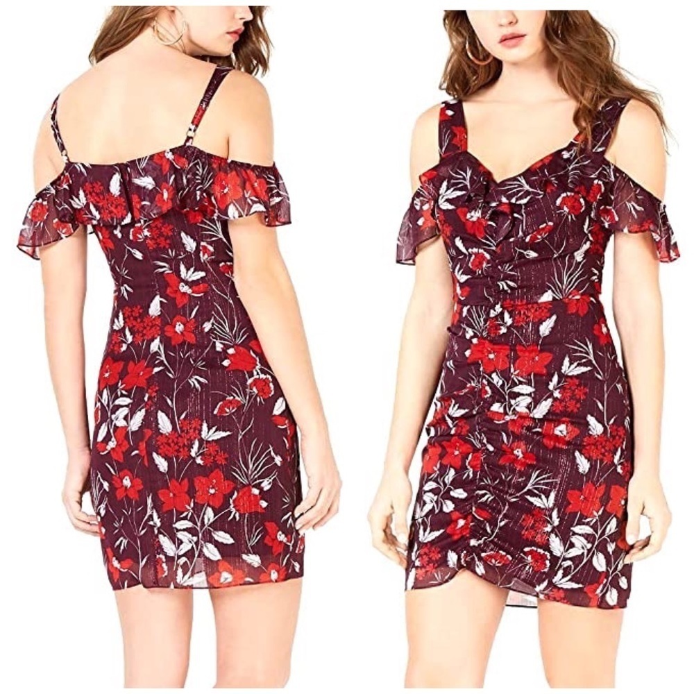 New GUESS Women's Ruffle Chiffon Dress SZ 10